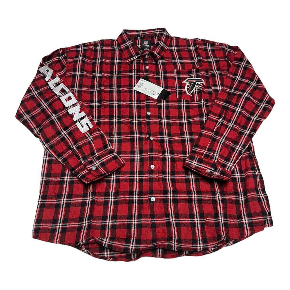 NWT Men's FOCO Atlanta Falcons NFL Long Sleeve Plaid Flannel Shirt Size XL